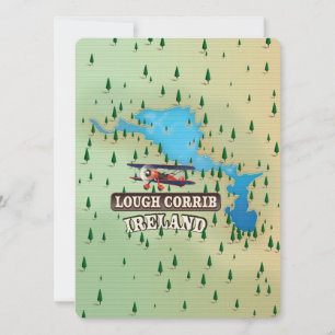 Mapa antiguo del lago Corrib Irlanda.