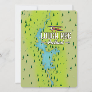 Mapa antiguo del lago Ree Irlanda.