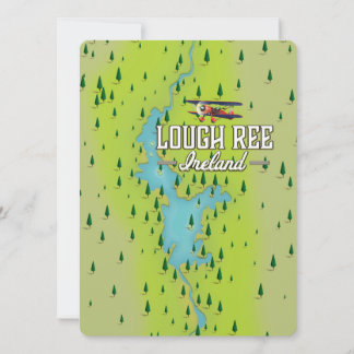 Mapa antiguo del lago Ree Irlanda.
