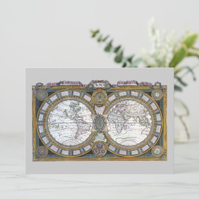 Mapa Antiguo del Mundo Antiguo de Claude Auguste B (Anverso de pie)