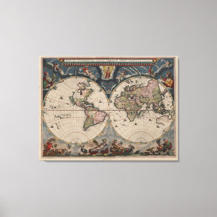 Mapa Antiguo del Mundo: Arte de Cartografía Histór