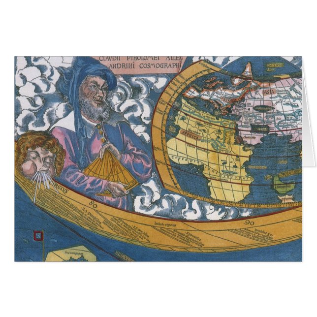 Mapa Antiguo del Mundo con Claudio Ptolomeo, 1507 (Anverso (Horizontal))
