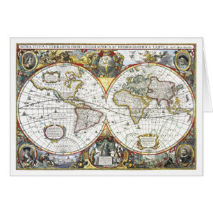 Mapa antiguo del mundo por Hendrik Hondius, 1630
