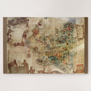 MAPA ANTIGUO DEL ROMPECABEZAS DE POLONIA