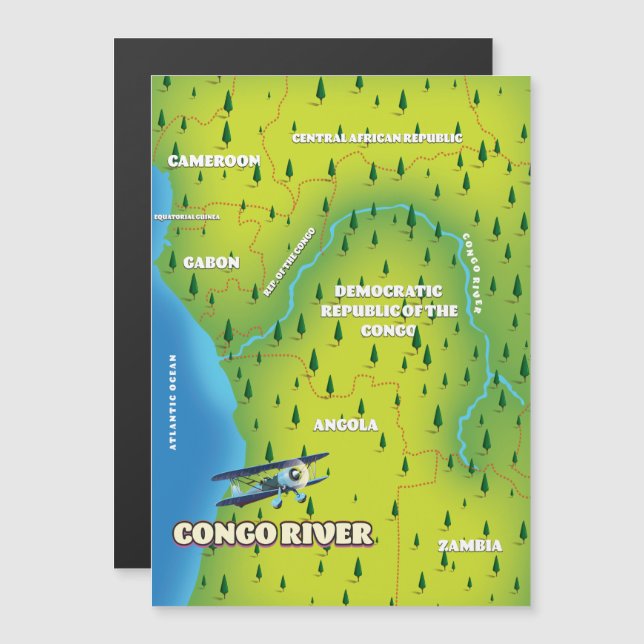 Mapa antiguo hermoso del río Congo (Anverso/Reverso)