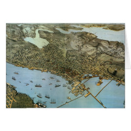 Mapa antiguo Vista aérea Ciudad de Seattle Washing