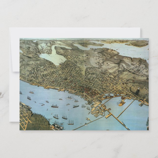 Mapa Antiguo Vista Aérea Ciudad de Seattle Washing (Anverso)