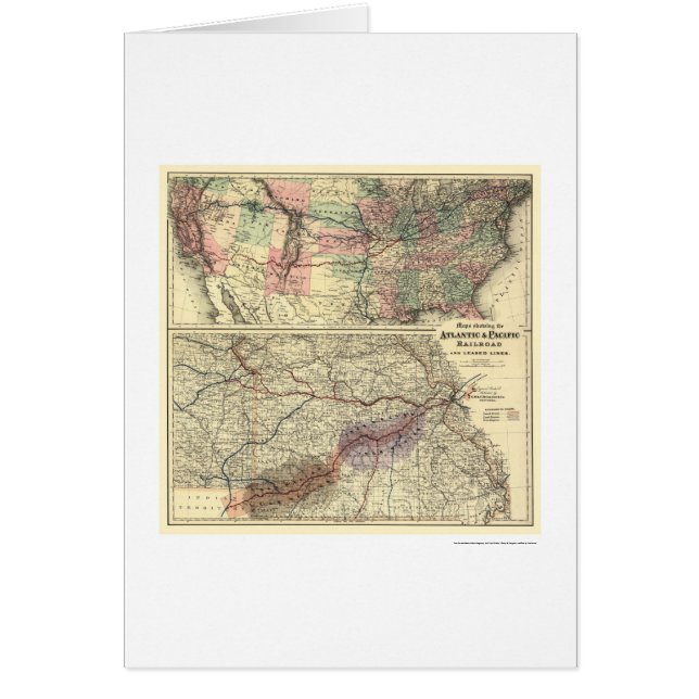 Mapa atlántico y pacífico 1873 del ferrocarril (Frente)