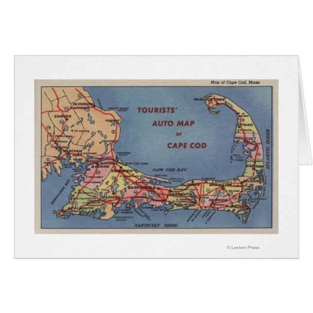 Mapa automático de turistas de Cape Cod (Anverso (Horizontal))