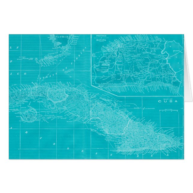 Mapa azul de Cuba (Anverso (Horizontal))