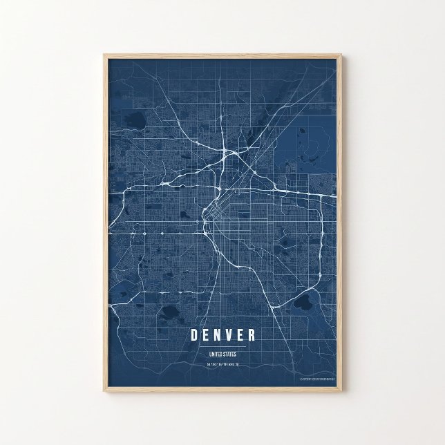 Mapa Azul de Denver Impresión Póster Colorado Rega (Subido por el creador)