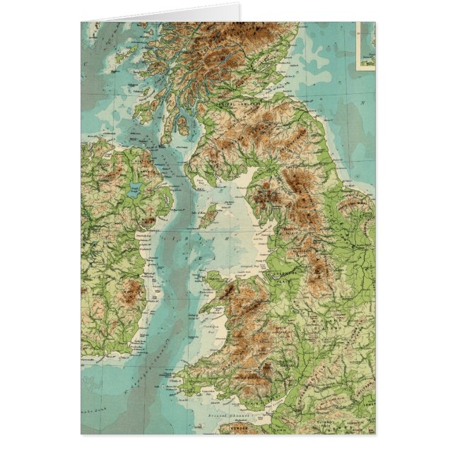 Mapa batiorográfico de las Islas Británicas (Frente)