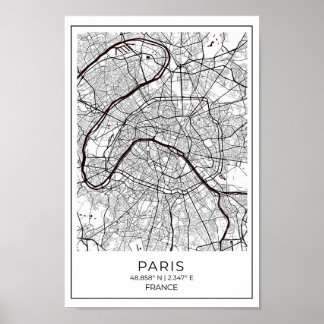 Mapa Blanco De París - Decoración En Casa De Mapa