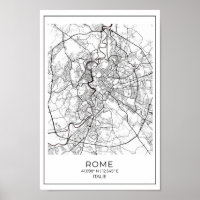 Mapa Blanco de Roma - Decoración del Hogar Mapa Bl