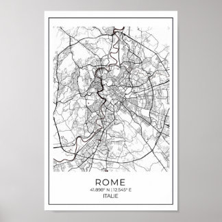Mapa Blanco de Roma - Decoración del Hogar Mapa Bl