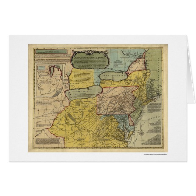 Mapa británico de América de las colonias - 1771 (Anverso (Horizontal))