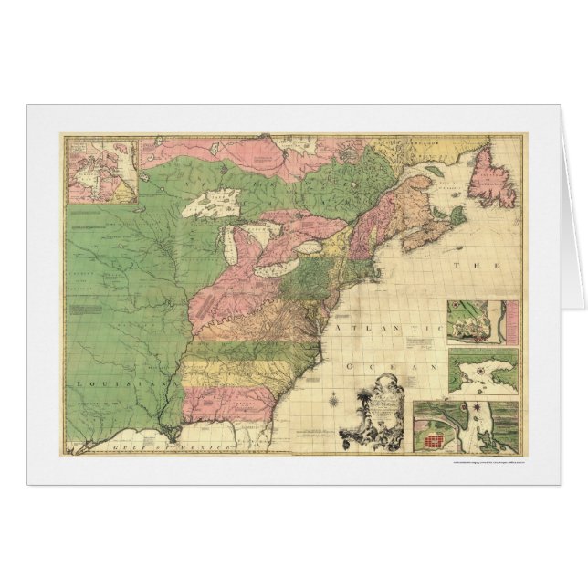 Mapa británico y del francés de América - 1775 (Anverso (Horizontal))