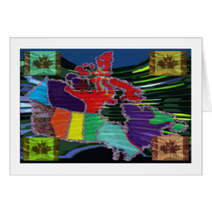 Mapa canadiense artístico y MapleLeaf