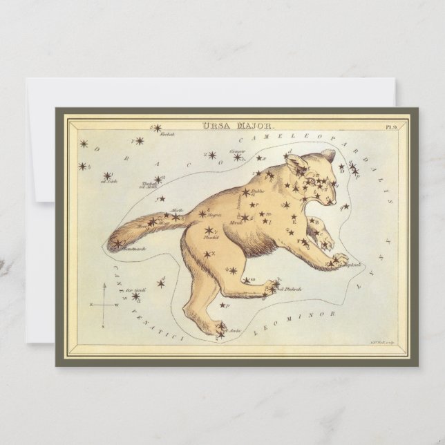 Mapa celestial de la astronomía vintage del espejo (Anverso)