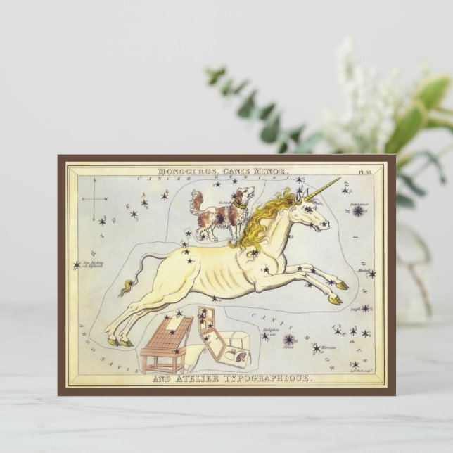 Mapa celestial de la astronomía vintage del espejo (Anverso de pie)