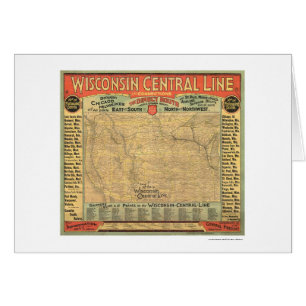 Mapa central 1882 del ferrocarril de Wisconsin