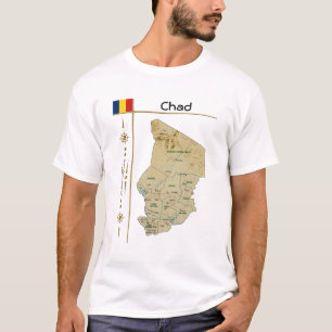 Mapa Chad + bandera + camiseta con título