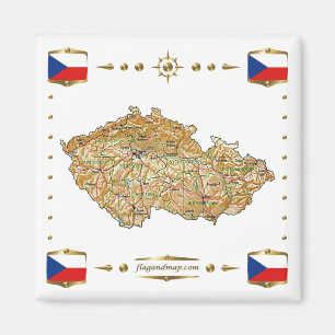 Mapa checo + imán de banderas