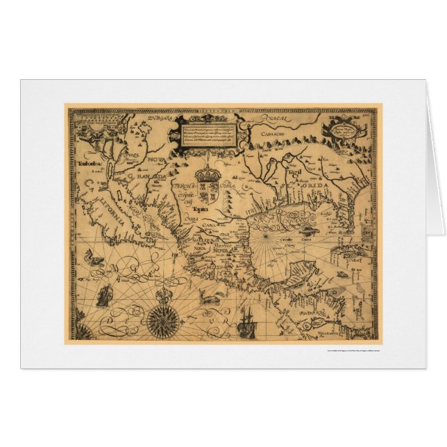 Mapa clásico 1600 de América (Anverso (Horizontal))