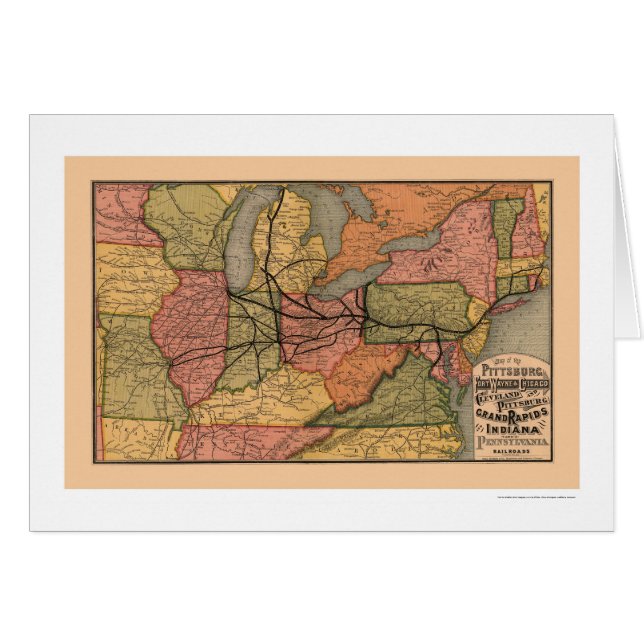 Mapa colorido 1874 del ferrocarril (Anverso (Horizontal))