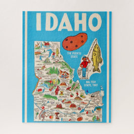 Mapa colorido vintage de Idaho rompecabezas 16x20
