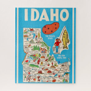 Mapa colorido vintage de Idaho rompecabezas 16x20