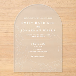 Mapa Costero de Cape Cod Invitación de Boda de Acr