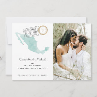 Mapa de acuarela de México | Cabo | Boda de destin