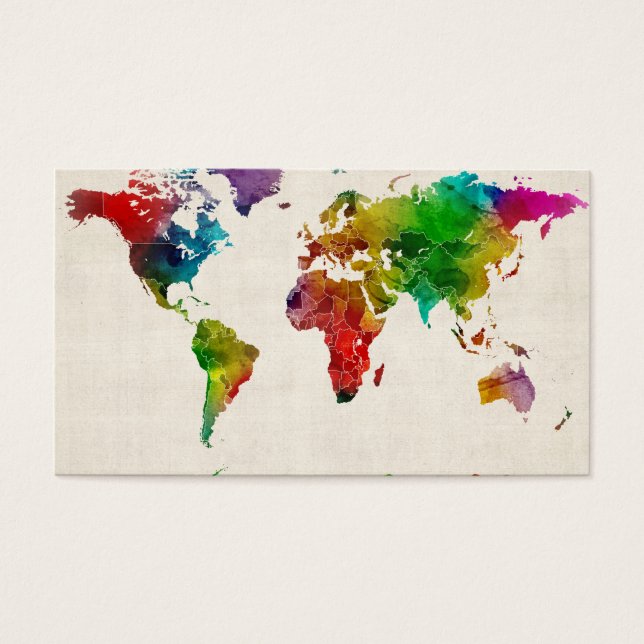 Mapa de acuarelas del Mapa Mundial (Frente)