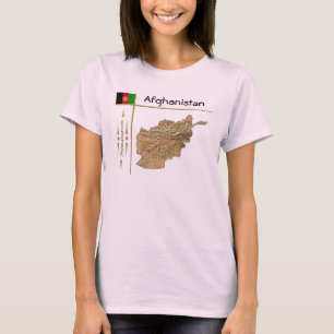 Mapa de Afganistán + Bandera + Cargo camiseta