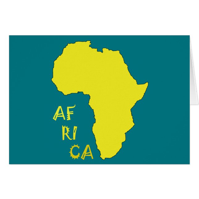 Mapa de África Amarillo Divertido (Anverso (Horizontal))