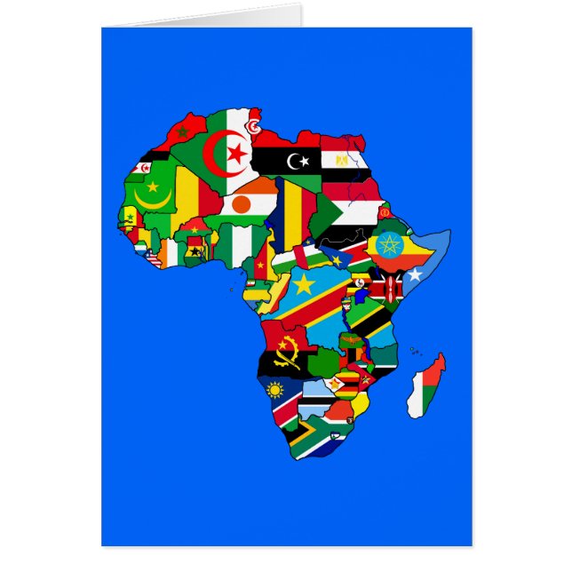 Mapa de África del mapa de la bandera de país (Frente)