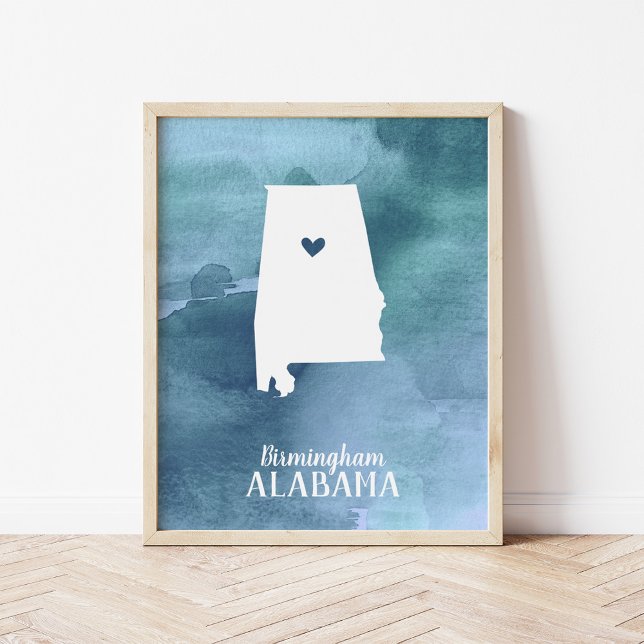 Mapa de Alabama Color azul Arte personalizado (Subido por el creador)