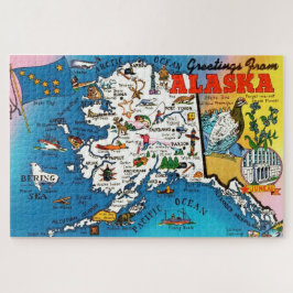 Mapa de Alaska 20x30 rompecabezas