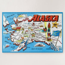 Mapa de Alaska Rompecabezas 20x30