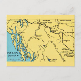 Mapa de Alaska Tarjeta Postal Vintage