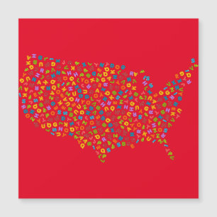 Mapa de alfabetos de Estados Unidos  