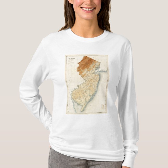 Mapa de alivio de New Jersey (Anverso)