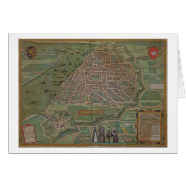 Mapa de Amberes, de "Civitates Orbis Terrarum" (Anverso (Horizontal))