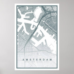 Mapa de Ámsterdam Impresión 8 COLORES DISPONIBLES 