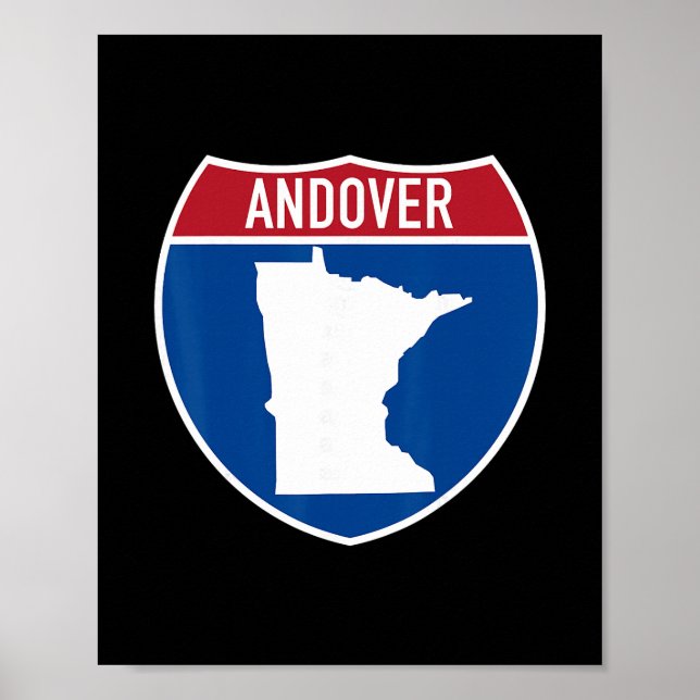 Mapa de Andover Minnesota Señal de carretera inter (Frente)