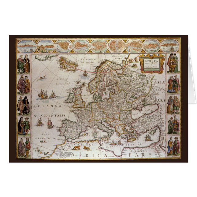 Mapa de Antigüedades de Europa por Willem Jansz Bl (Anverso (Horizontal))