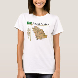 Mapa de Arabia Saudita + bandera + título camiseta