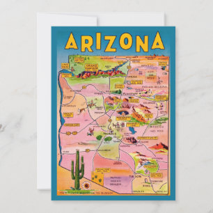 Mapa de Arizona Tarjeta Plana