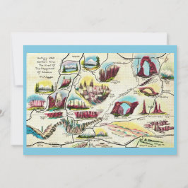 Mapa de Arizona Utah Monumentos Tarjeta Plana